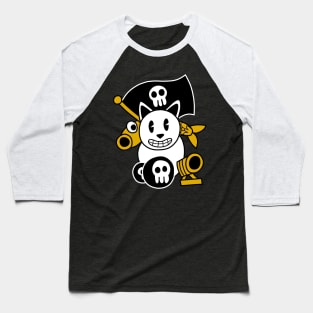 Pirate Cat's Cannon Baseball T-Shirt